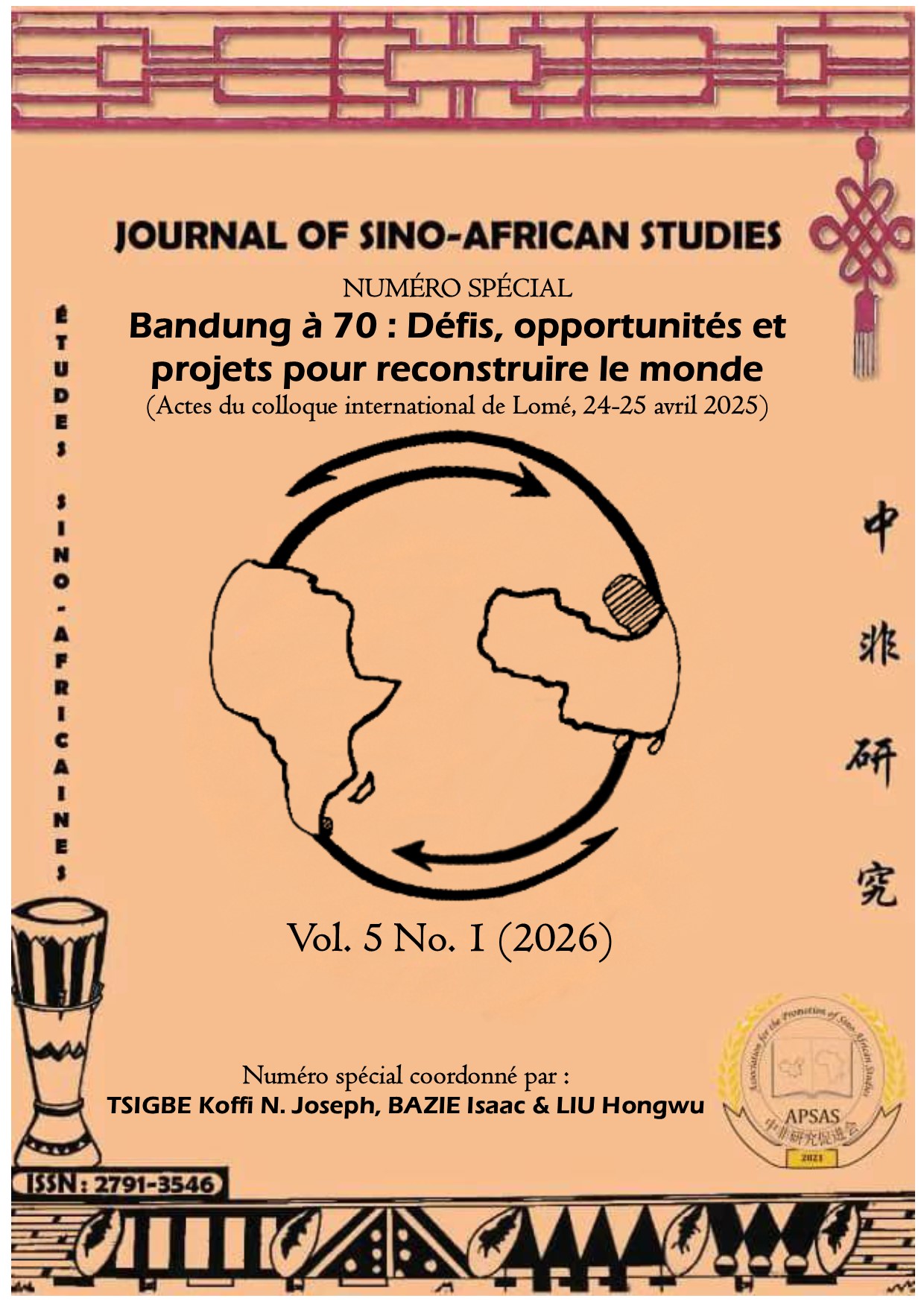 Revue d’Études Sino-Africaines (RÉSA) (ISSN en ligne : 2791-3546) est une revue académique indépendante dans le domaine des sciences humaines et sociales (SHS), fondée en 2022 par l’Association pour la Promotion des Études Sino-Africaines (APÉSA). Évaluée par les pairs selon un processus rigoureux en double aveugle, RÉSA publie trois numéros en libre accès par an en français, anglais et chinois. La revue offre une plateforme dynamique pour la publication de recherches originales et de haute qualité en études sino-africaines, études africaines et études chinoises.